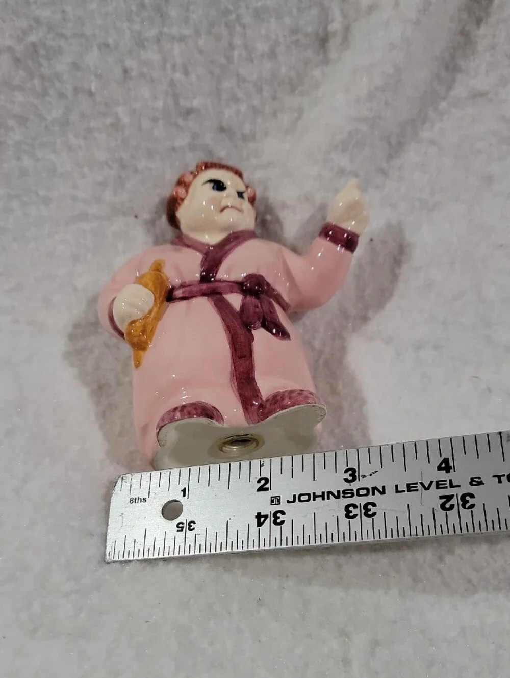 Salt And Pepper Shaker Ceramic Pair - 'In The Doghouse' & Pink Robe Lady